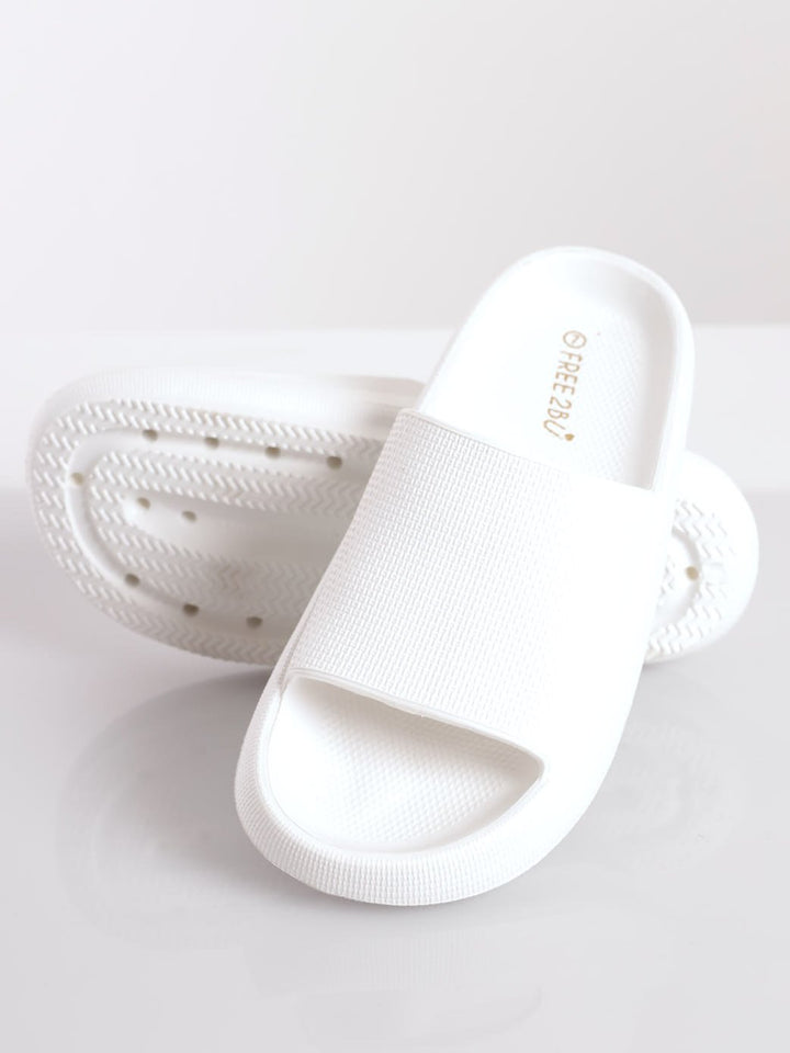 Ladies Moulded Bubble Slide -  White