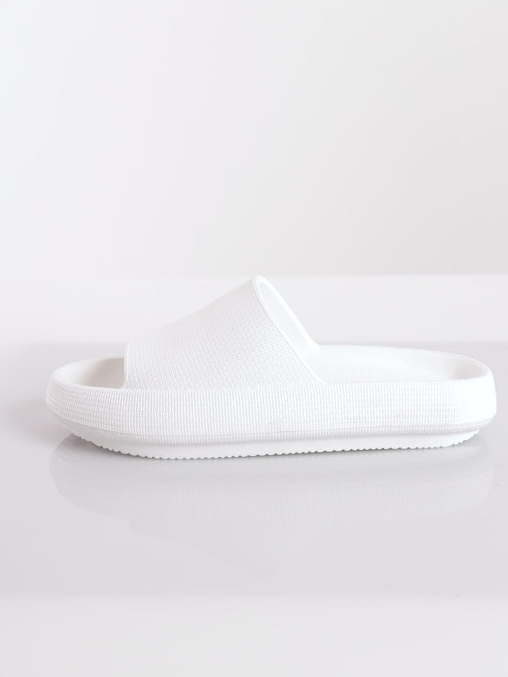 Ladies Moulded Bubble Slide -  White