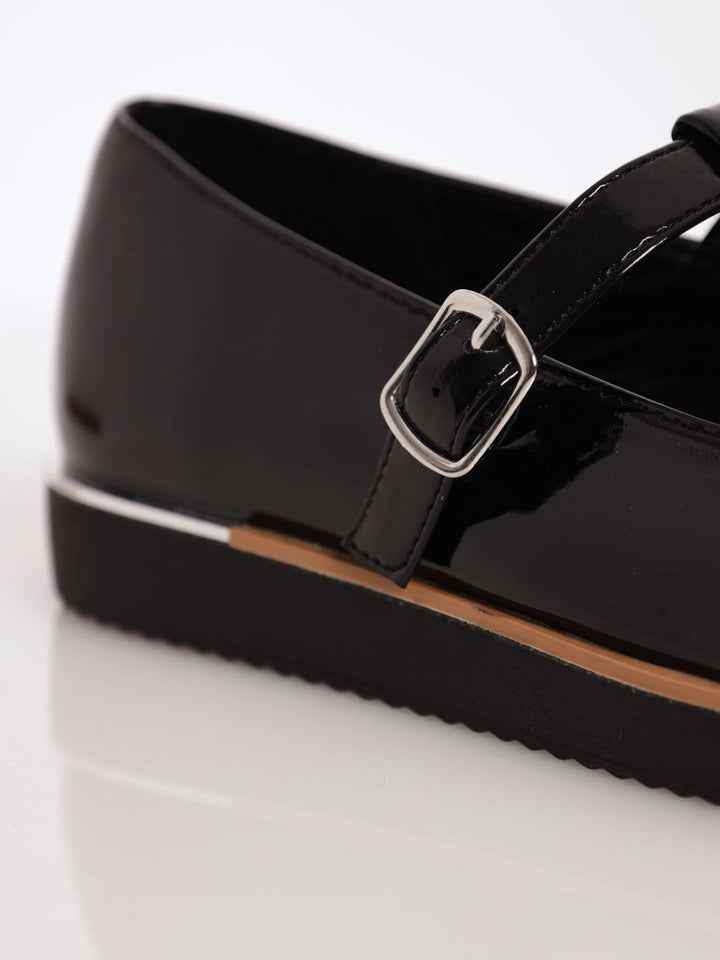 Ladies Mary Jane Platform Shoe - Black