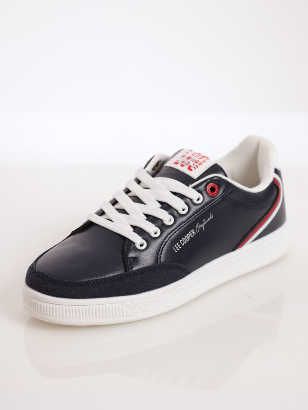 Men's Panelled PU Sneaker - Navy