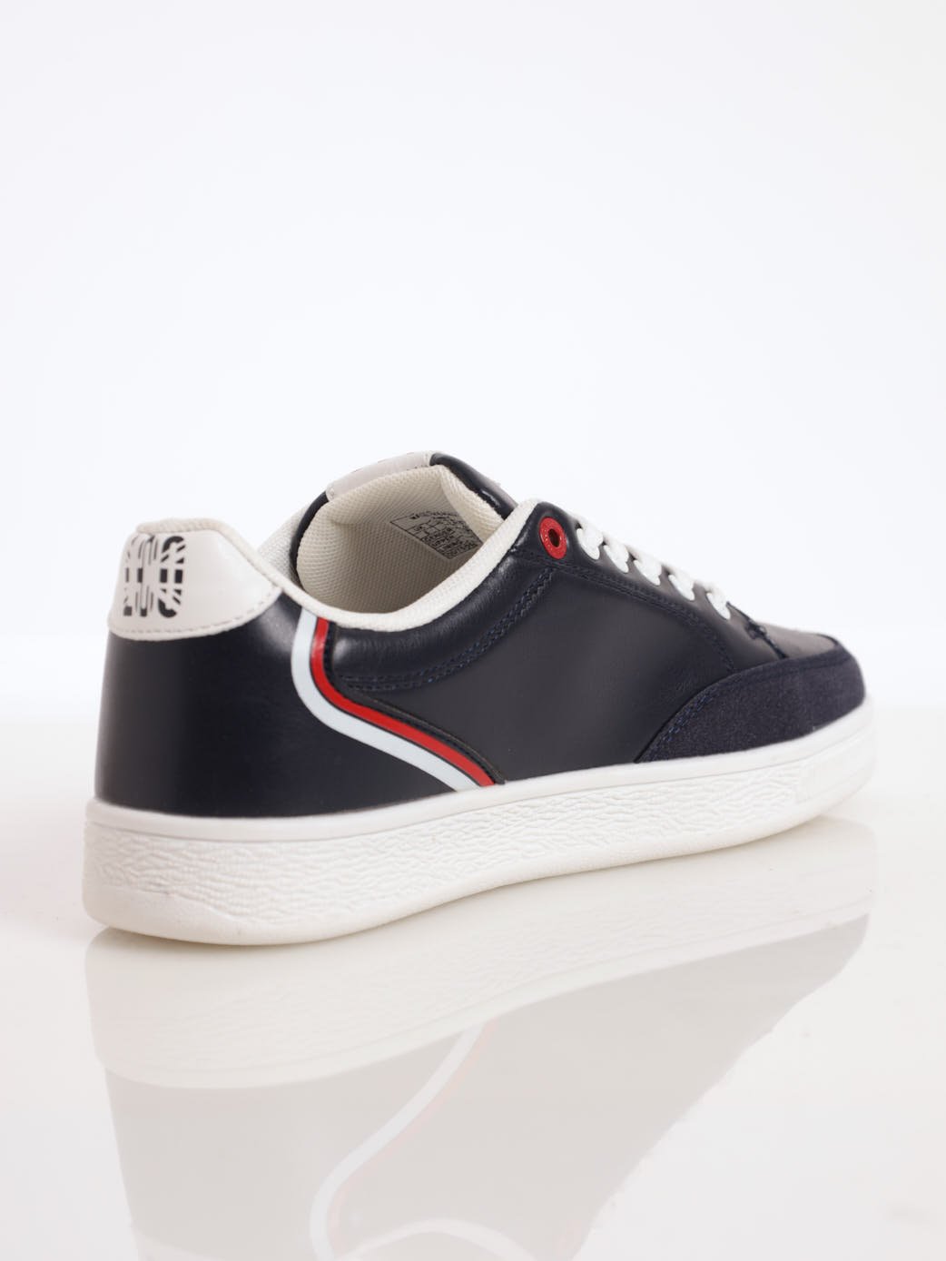 Men's Panelled PU Sneaker - Navy