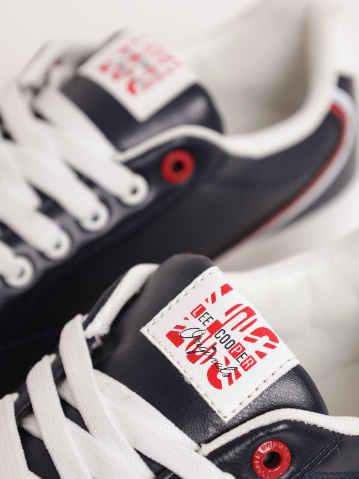 Men's Panelled PU Sneaker - Navy