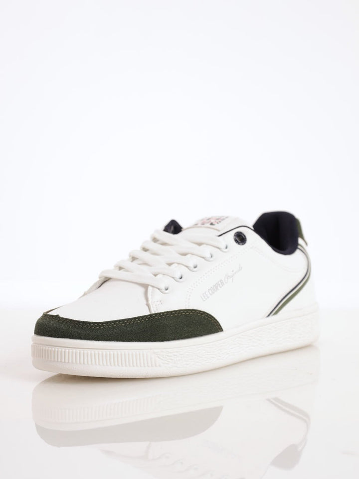 Men's Panelled PU Sneaker - White