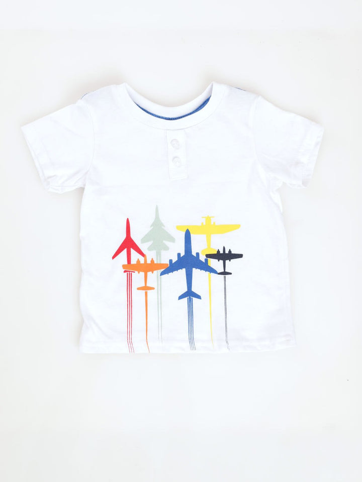 Baby Boys 2 Pack Plane Striped Tee - Cobalt