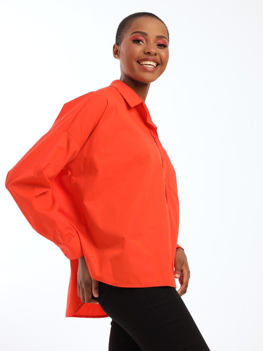 Ladies Oversized Shirt - Orange