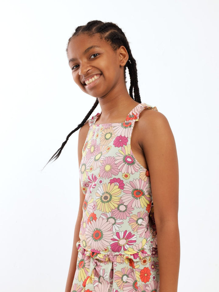 Girls Daisy Floral Vest