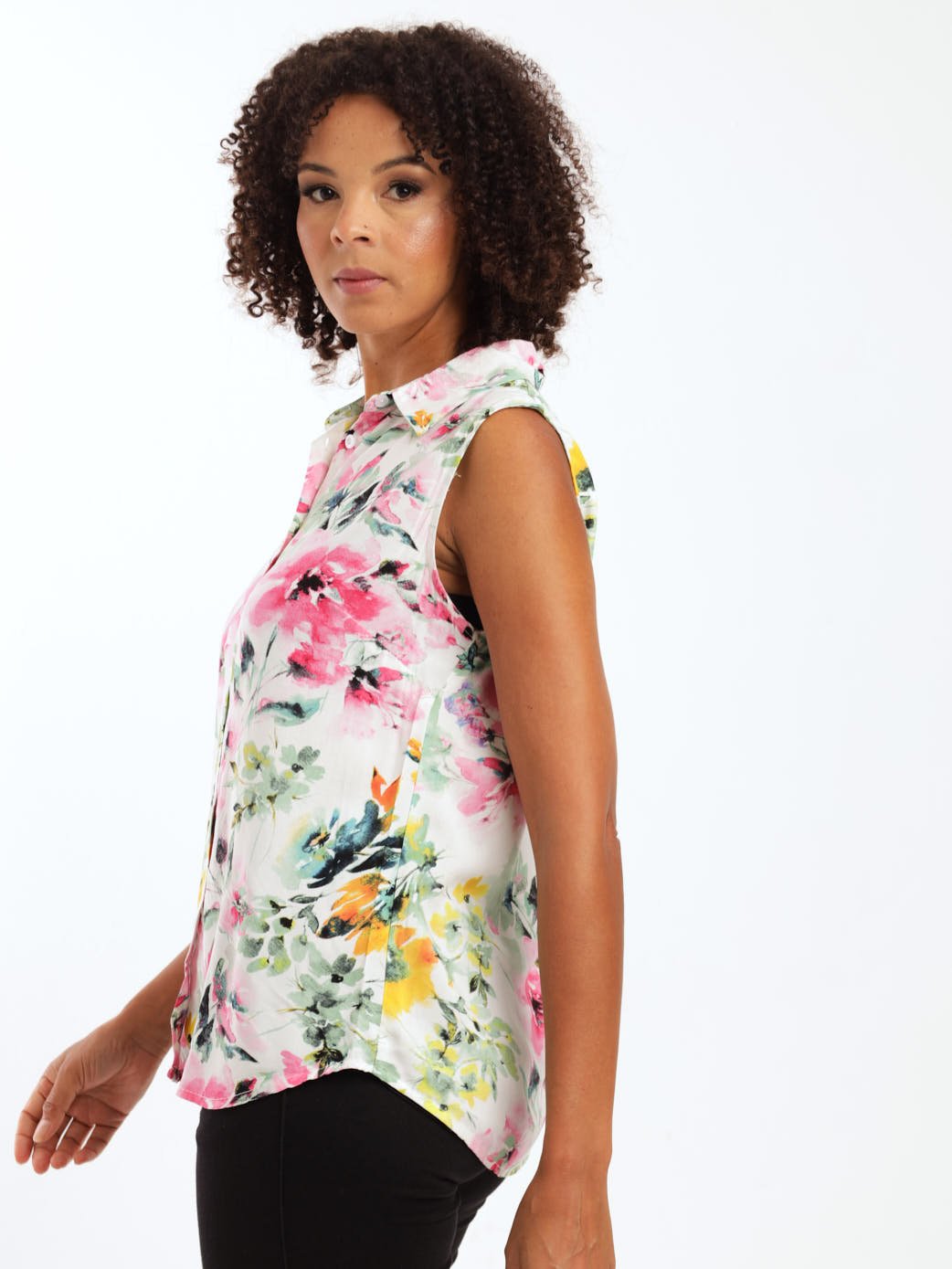 Ladies Sleeveless Button Through Blouse