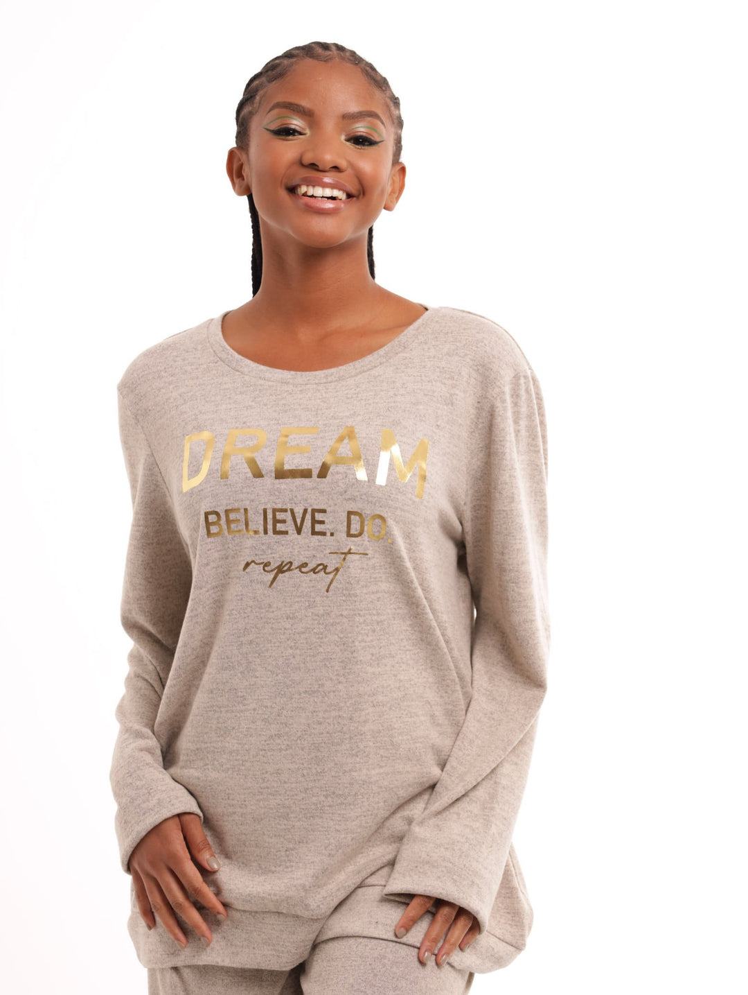 Ladies Dream Cut And Sew Lounge Set - Oatmeal