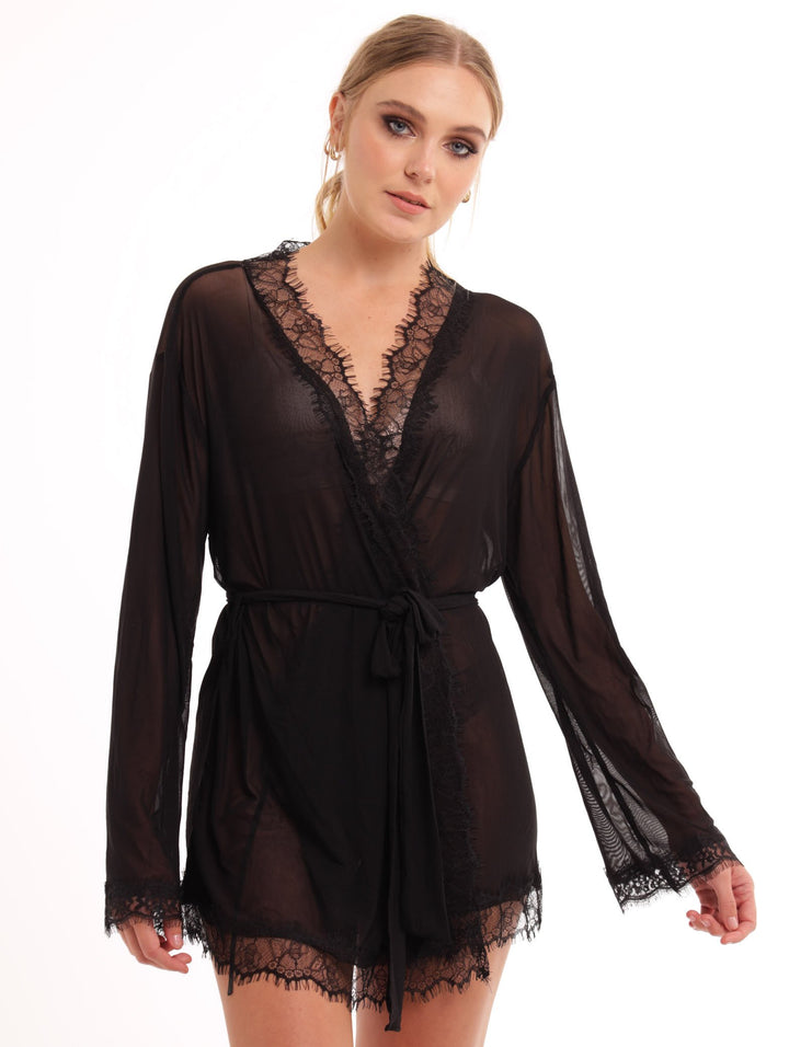 Ladies Mesh Gown - Black