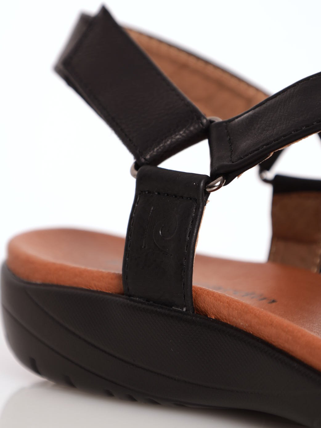 Ladies Cross-Over Comfort Sandal - Black