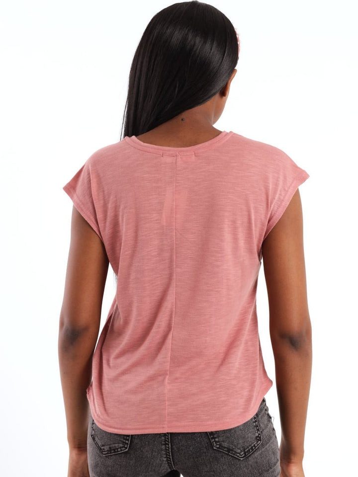 Ladies Daydream Slogan Top - Dark Blush