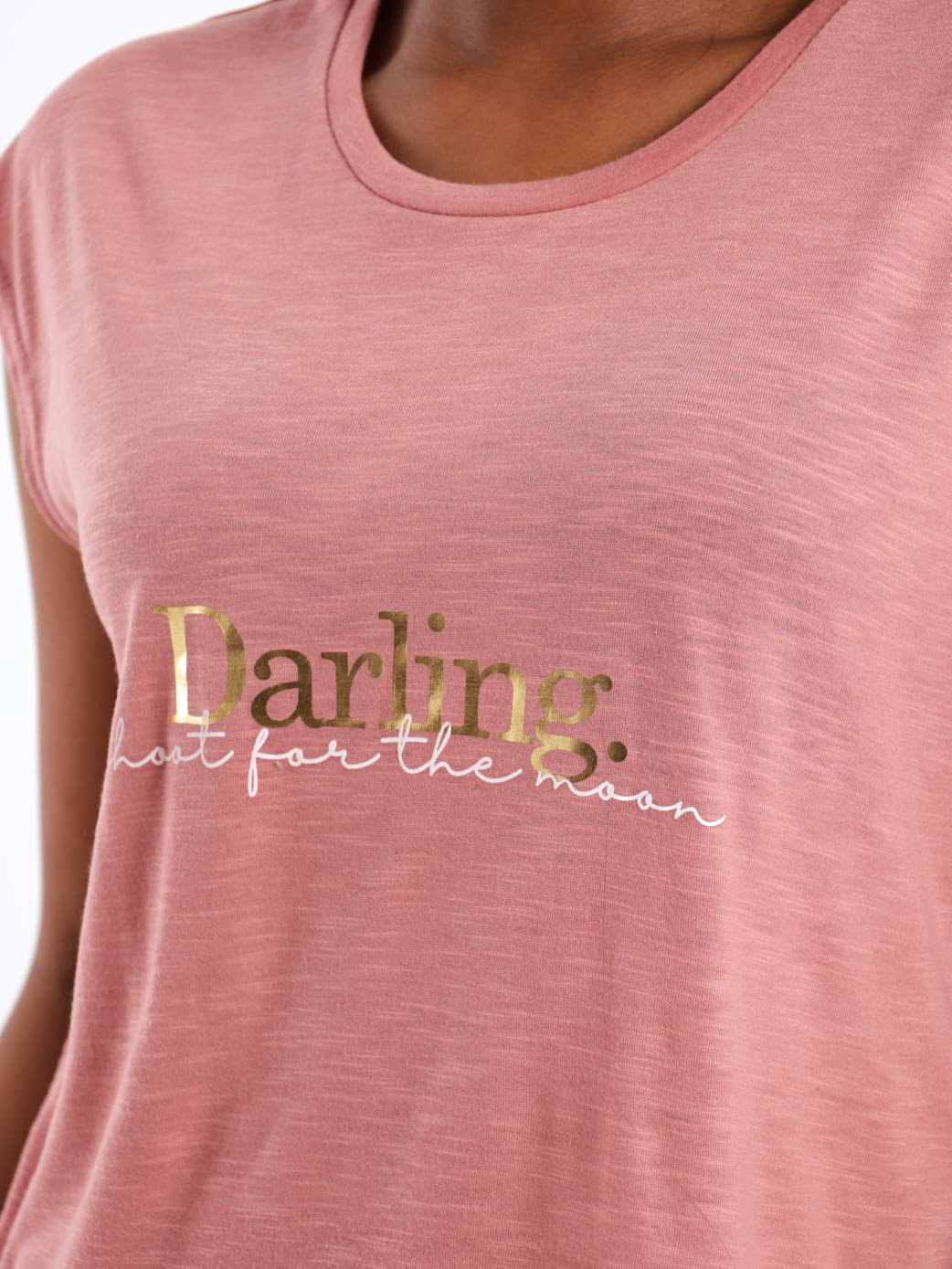 Ladies Daydream Slogan Top - Dark Blush