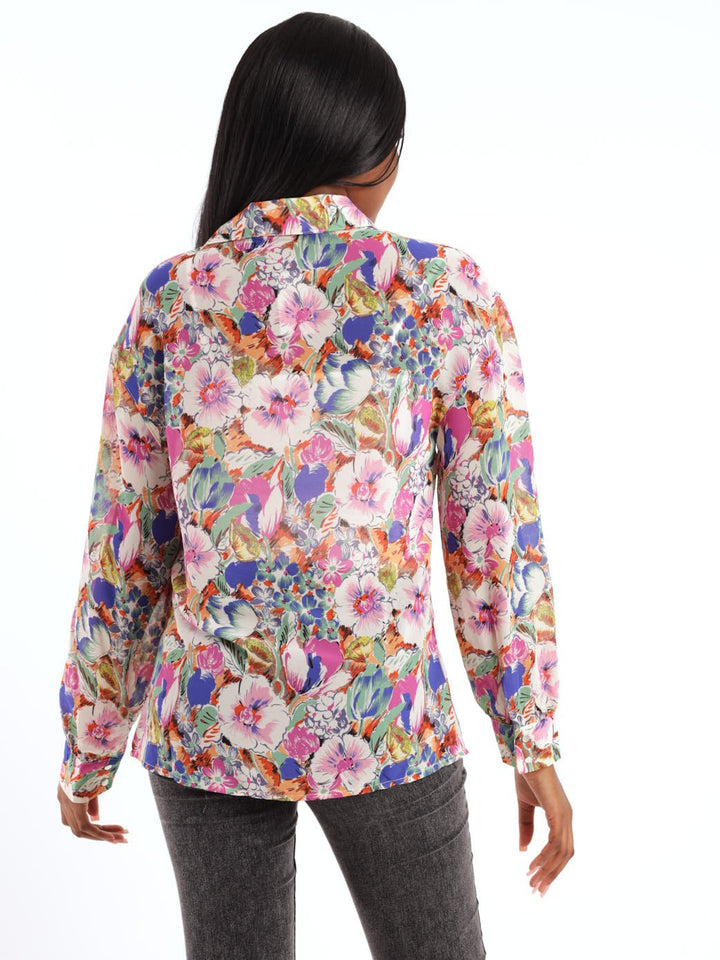 Ladies Button Through Blouse - Floral