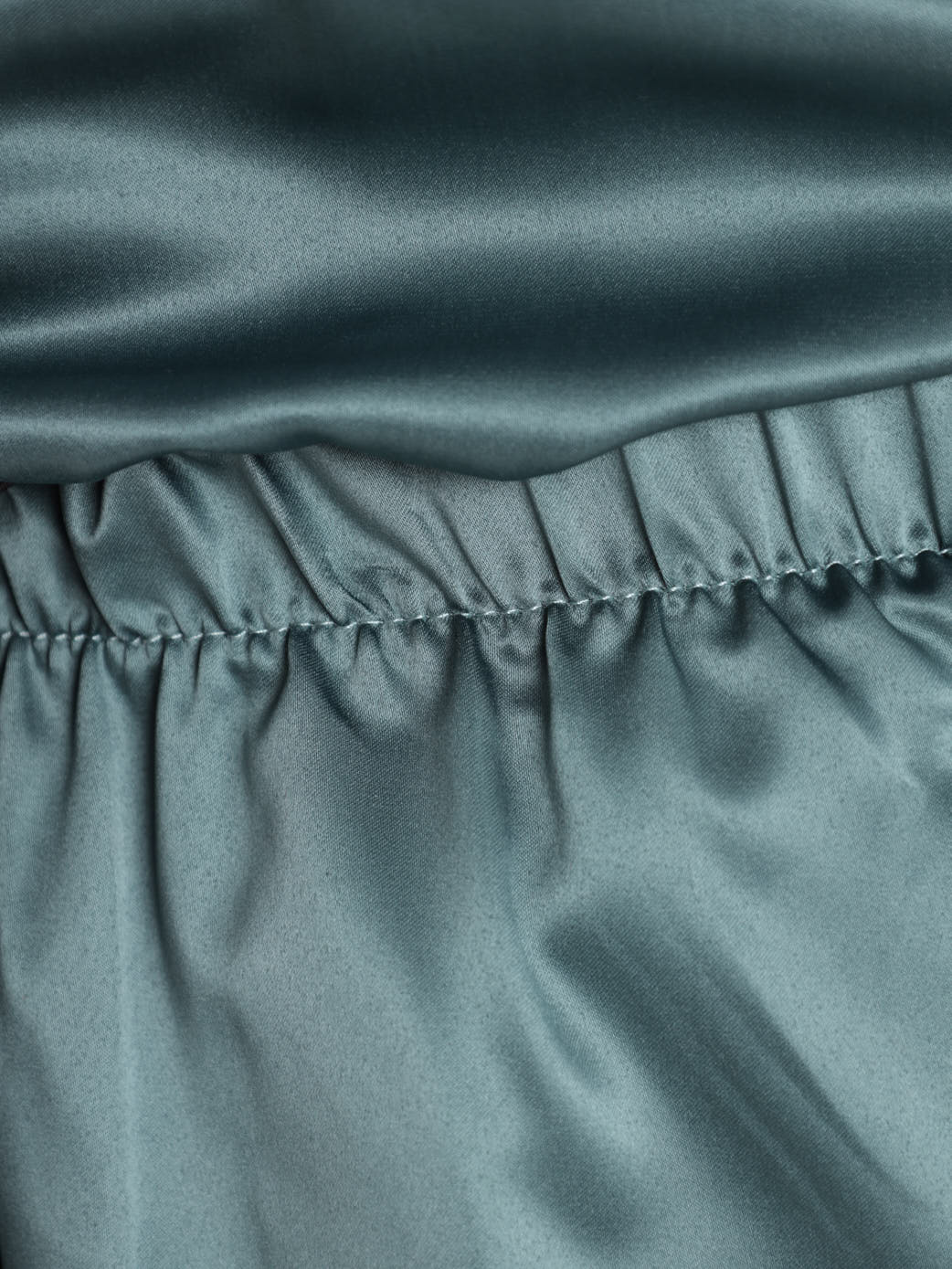 Ladies Satin Piping Shirt And Short Set - Sage