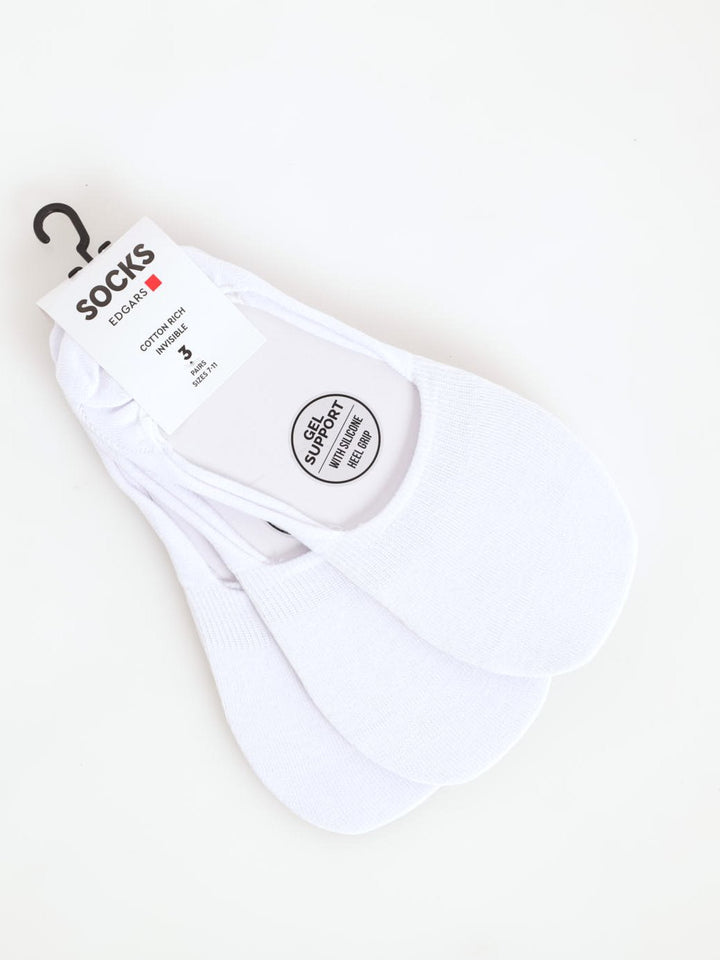 Men's 3 Pack Secret Socks - White