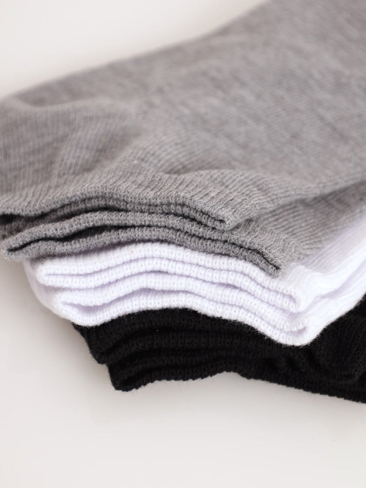 Men's 3 Pack Plain Low Cut Socks