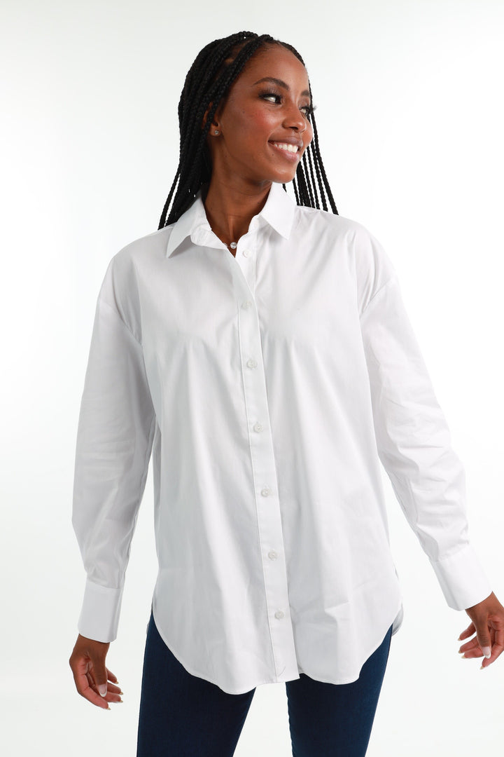 Ladies Oversized Shirt - White