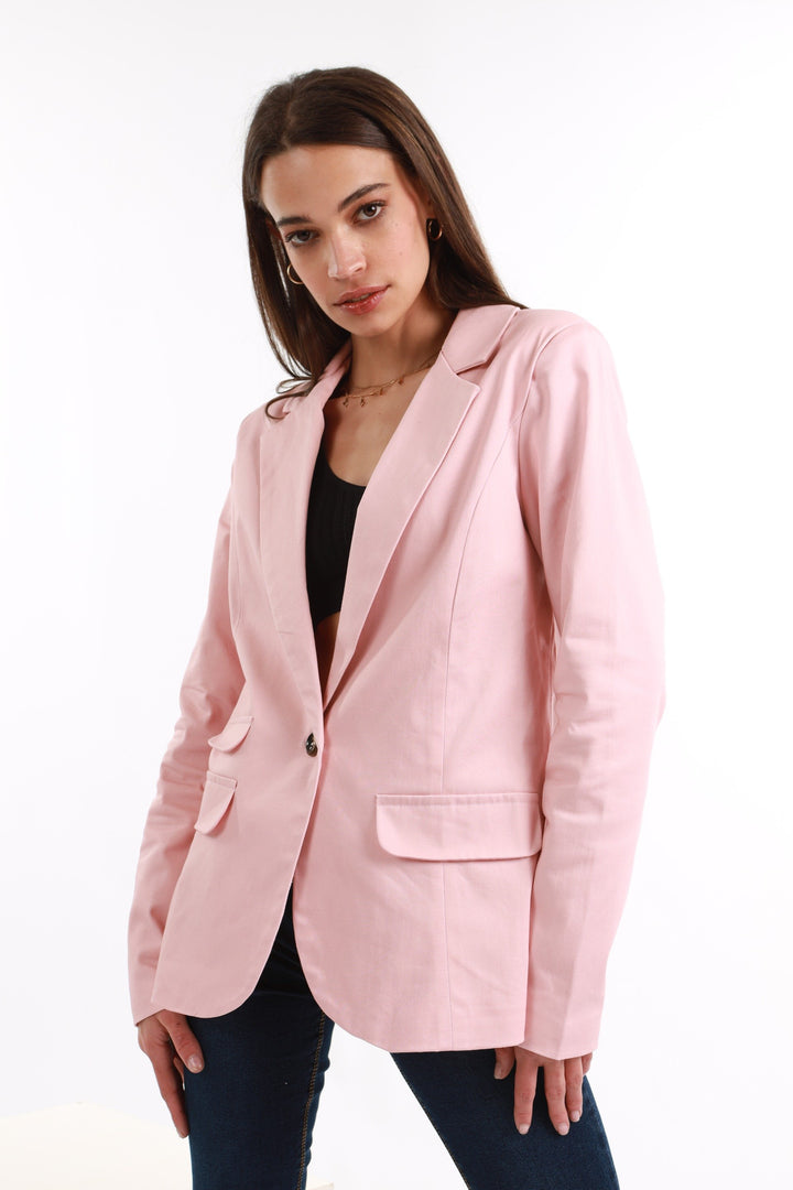 Ladies Sateen Blazer - Pink