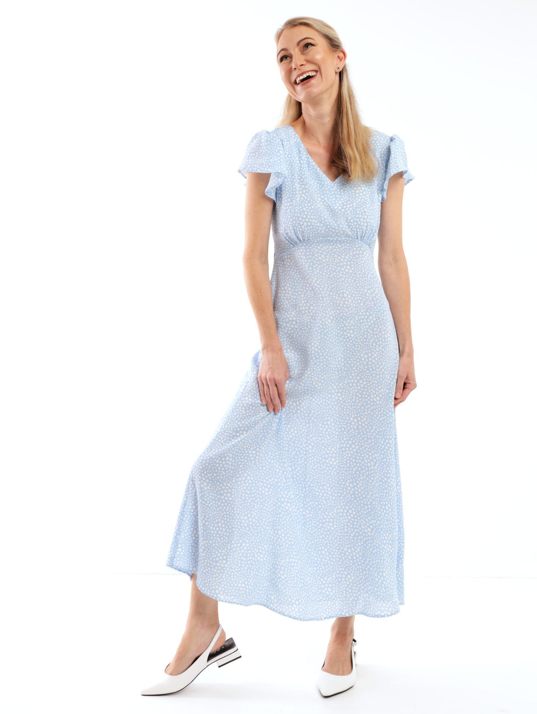 Ladies Printed Angel Sleeve Dress