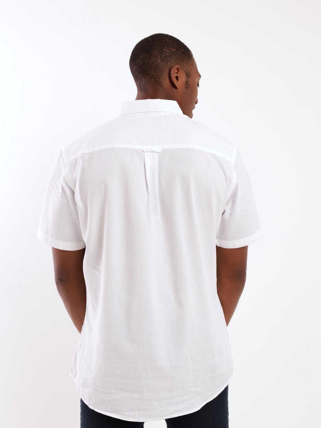 Men's Short Sleeve Plain Shirt - White