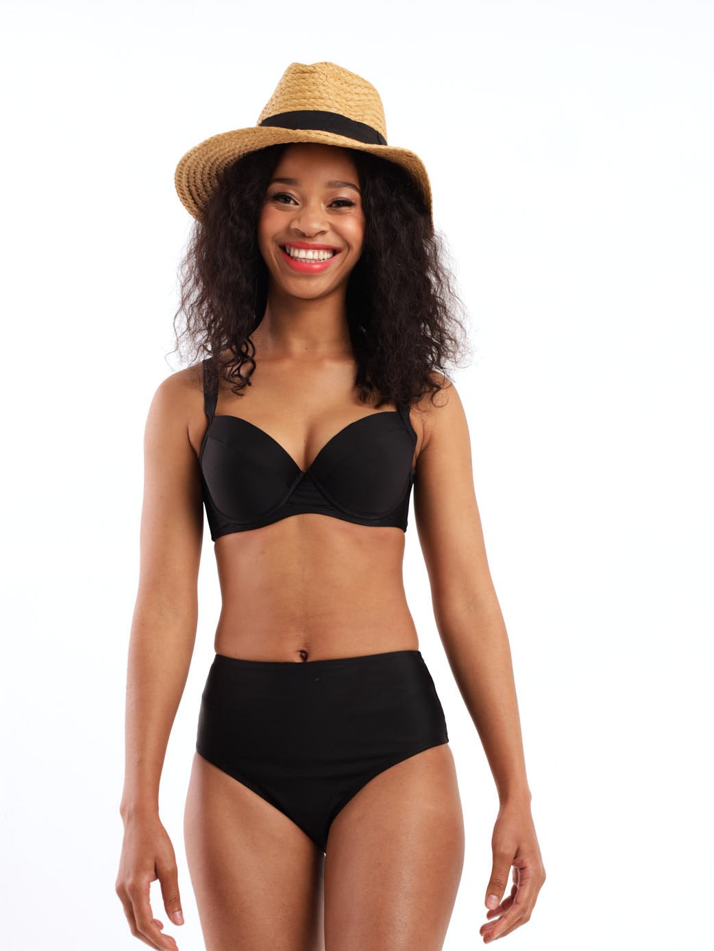 Ladies High-Wasted Swimwear Bottom - Black