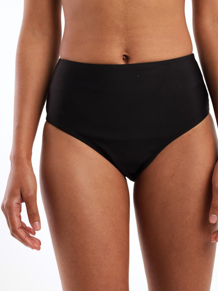 Ladies High-Wasted Swimwear Bottom - Black