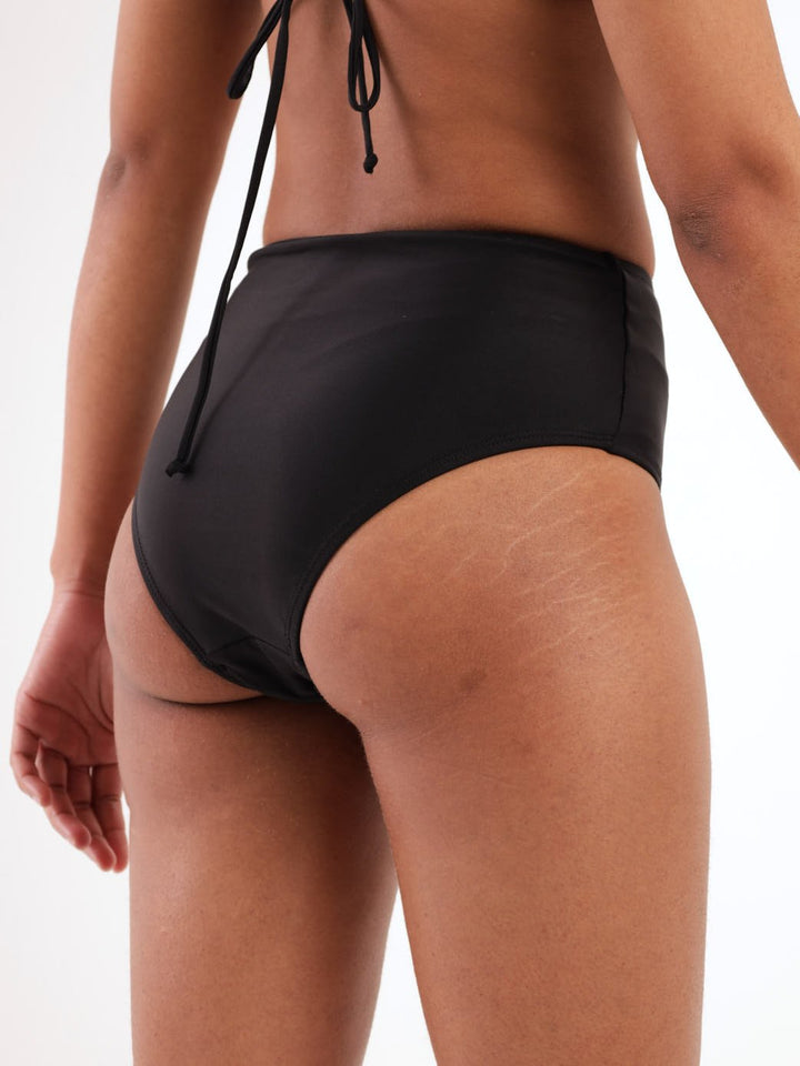Ladies High-Wasted Swimwear Bottom - Black