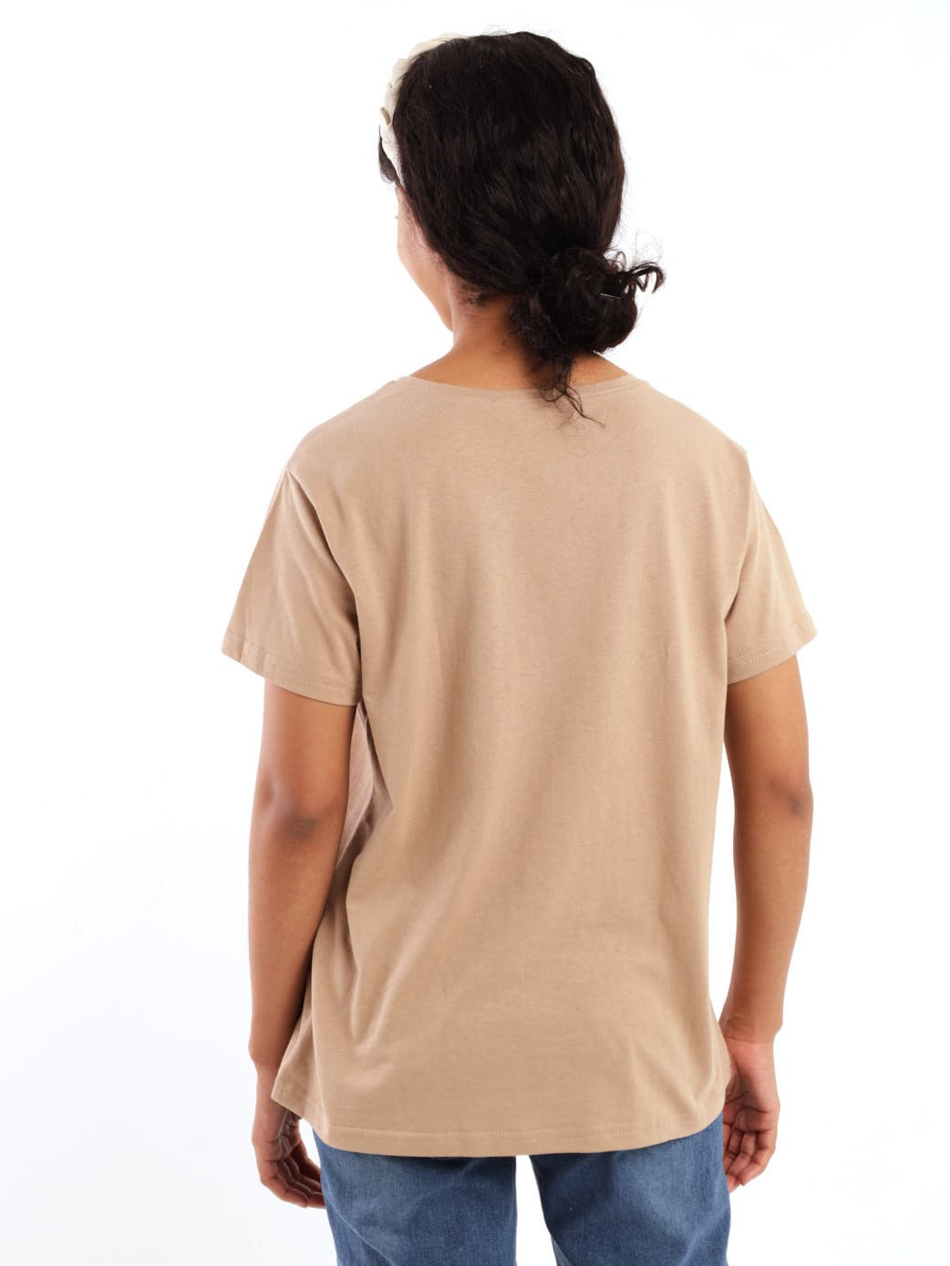 Ladies Short Sleeve Regular Girl Gang Tee - Stone