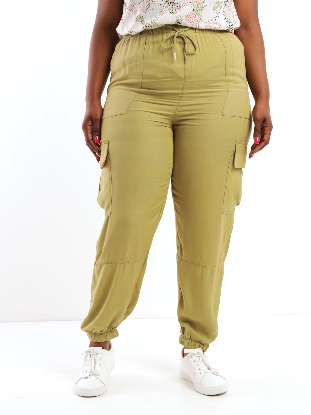 Ladies Soft Cargo Pant - Green