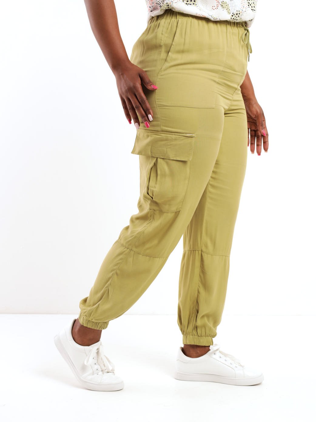 Ladies Soft Cargo Pant - Green