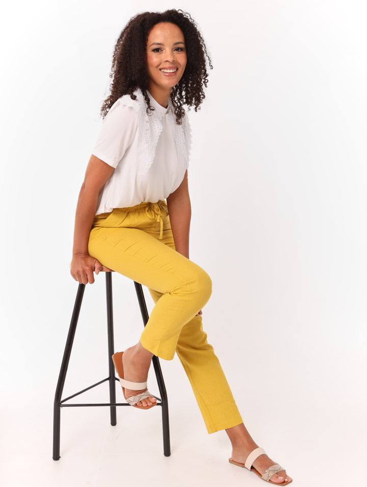 Ladies Linen Pant - Yellow