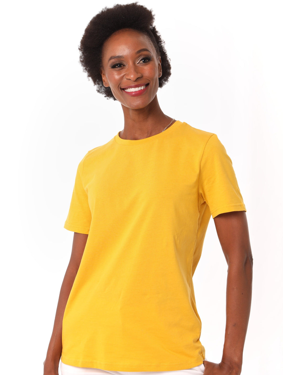 Ladies Ladies 100% Cotton Tee Mustard – Edgars