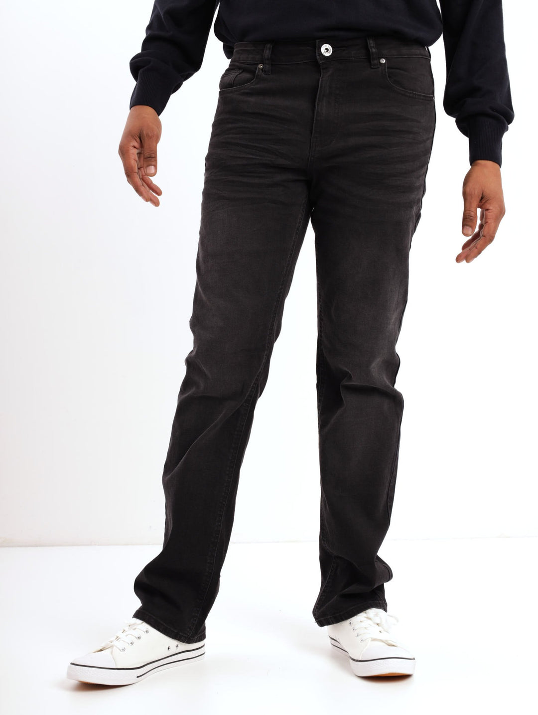 Men's Black Straight Fit Denim Jean