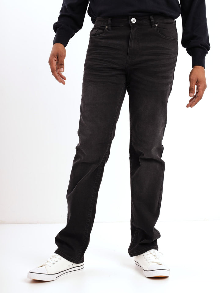 Men's Black Straight Fit Denim Jean