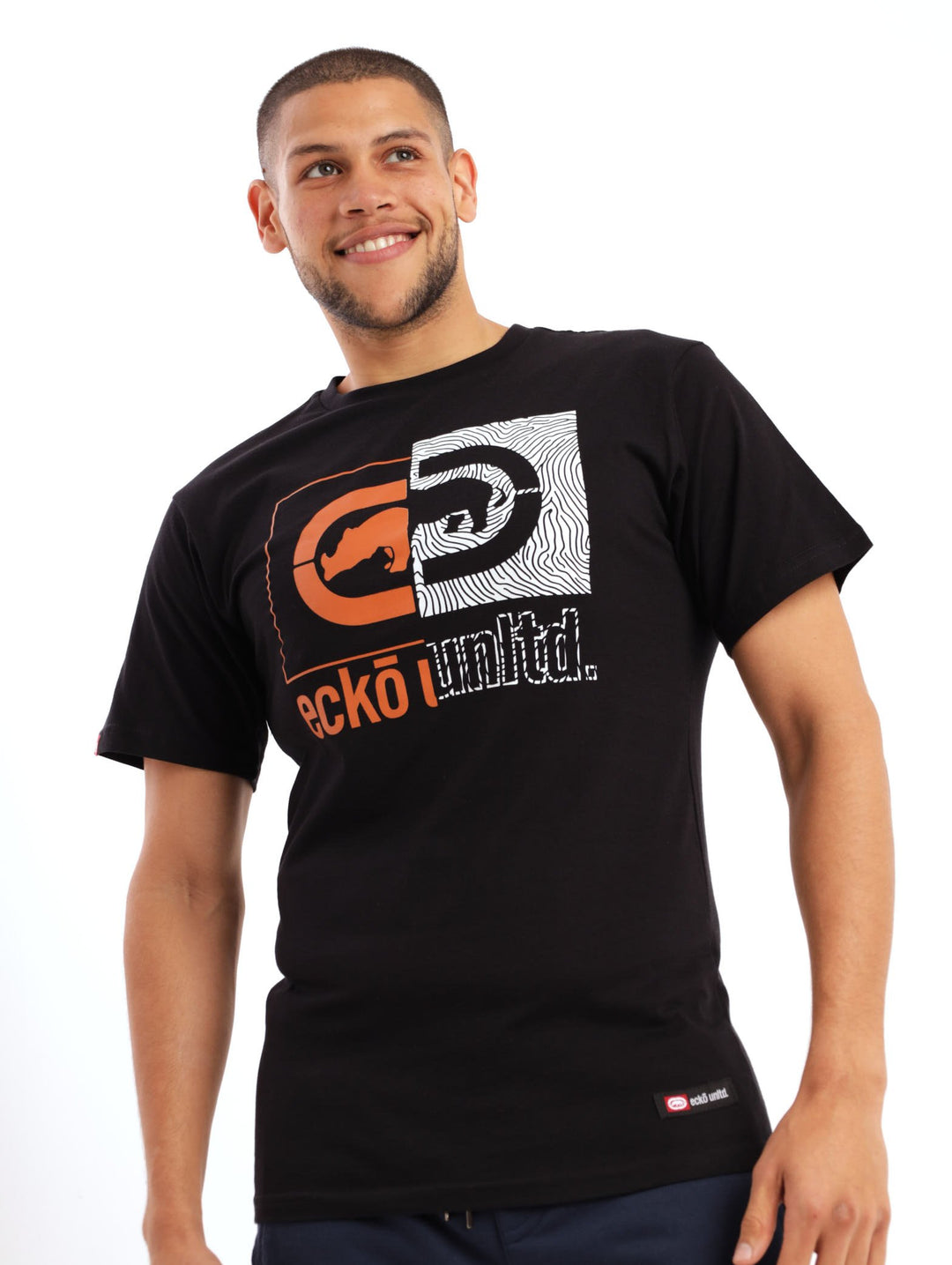 Men's Split Topo Logo Tee - Black