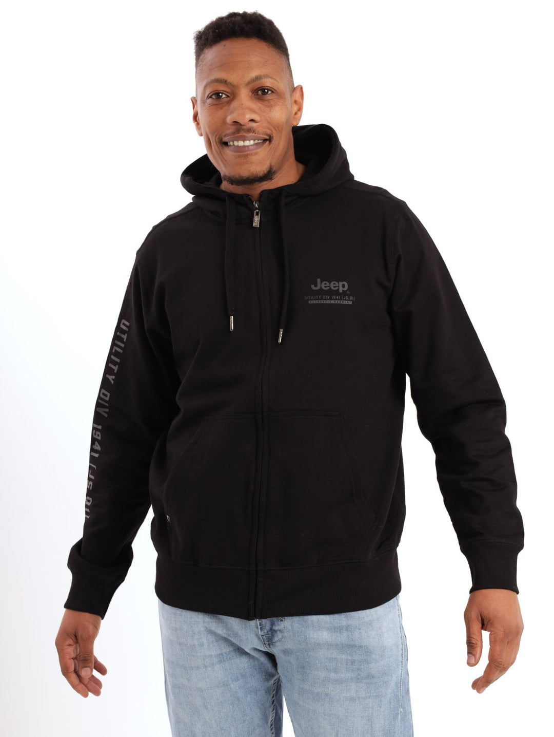 Mens Men's Zip Through Hooded Track Top Black – Edgars