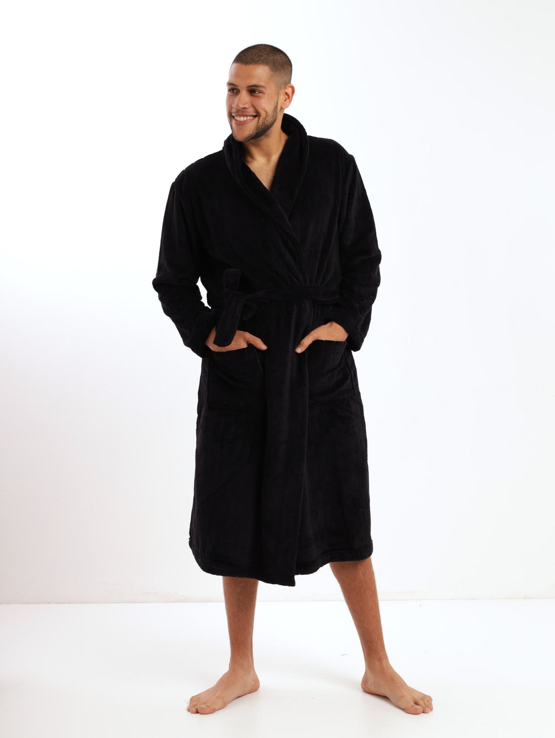 Men's Jacquard Coral Fleece Sleepwear - Charcoal