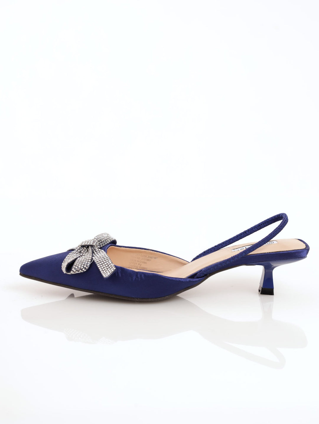Ladies Pointed Slingback Kitten Heel - Navy