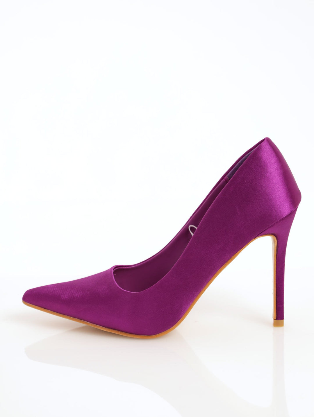 Ladies Satin Court Heel - Purple