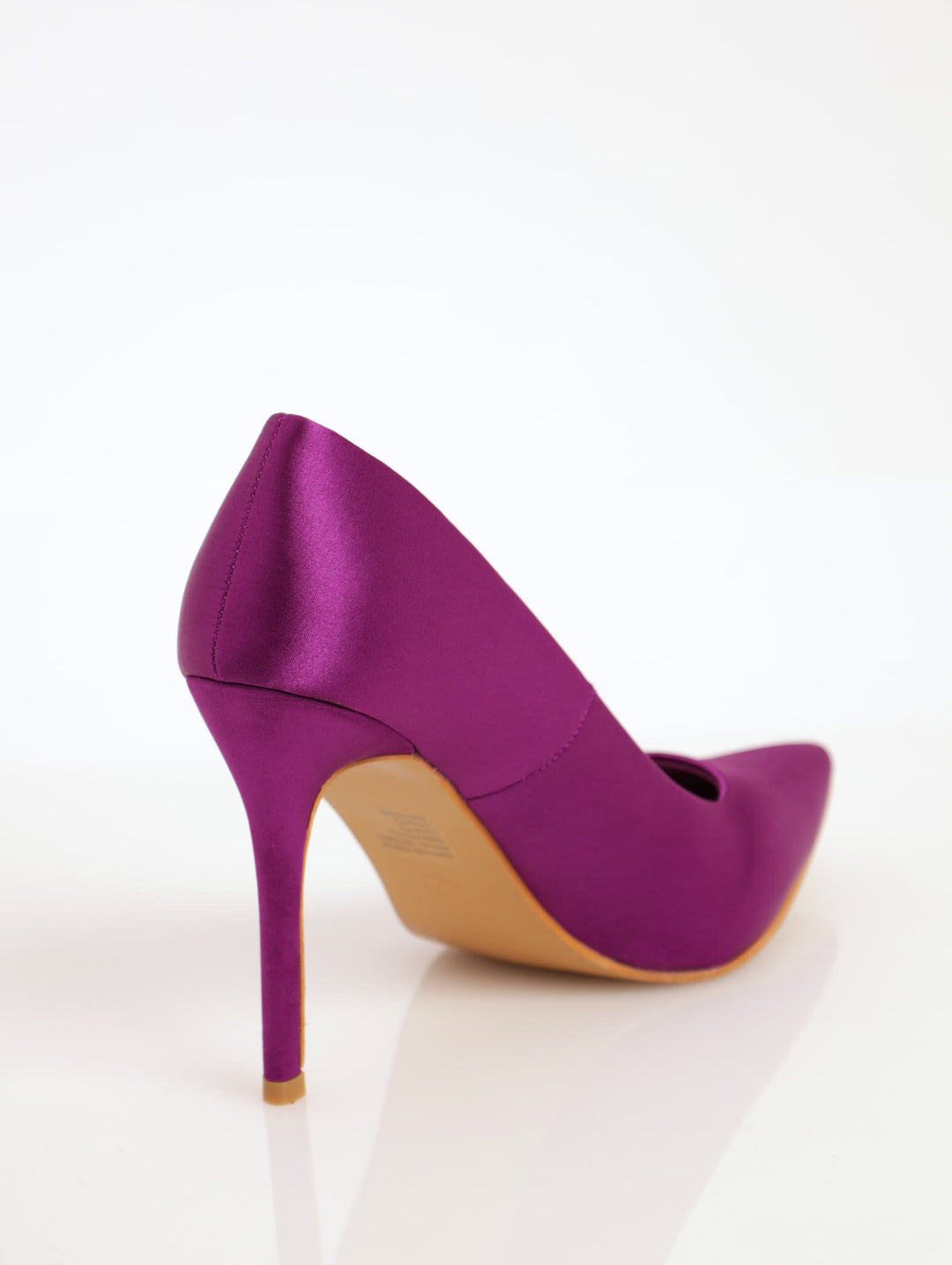 Ladies Satin Court Heel - Purple
