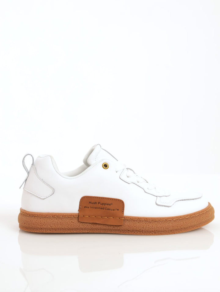 Men's Lace-Up Sneaker With Gum Sole - White