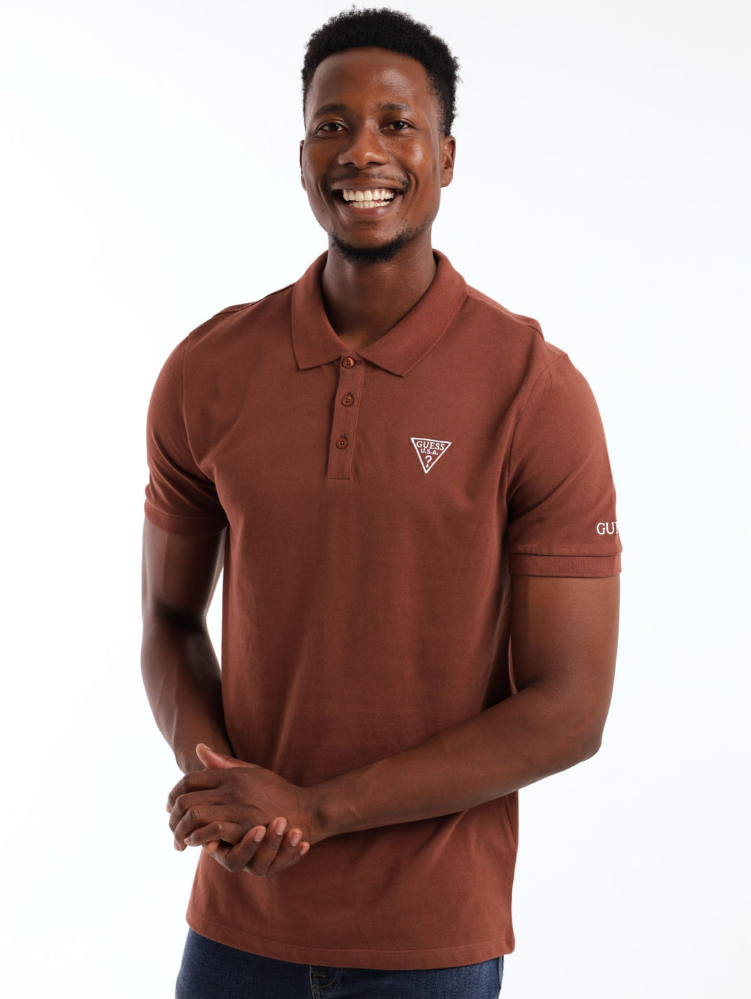 Men's Short Sleeve Classic Golfer - Brown