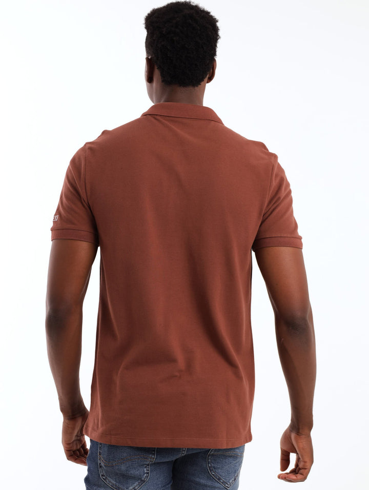Men's Short Sleeve Classic Golfer - Brown