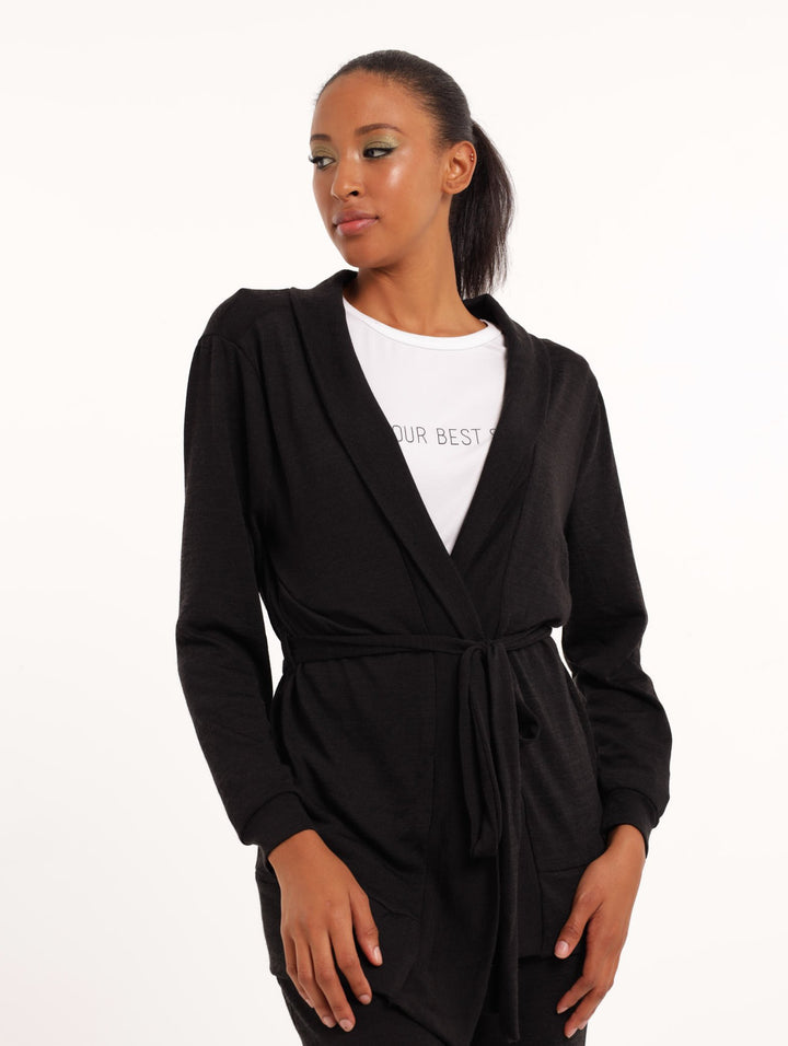 Ladies Loungewear Cardigan - Black