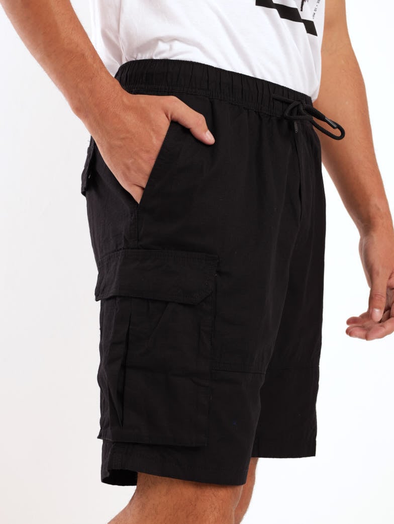 Men's Pull-On Cargo Short - Black