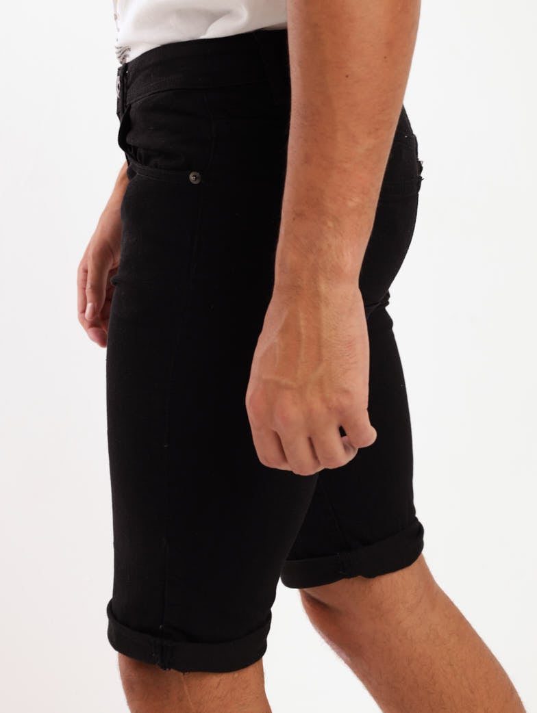 Men's 5 Pocket Turn-Up Short - Black