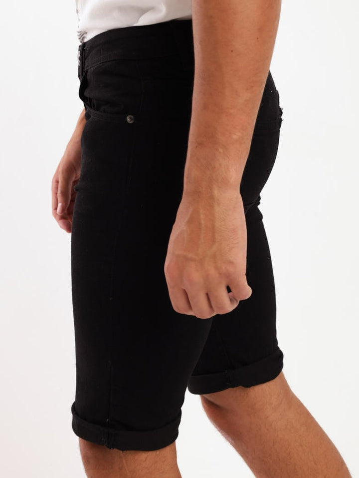 Men's 5 Pocket Turn-Up Short - Black