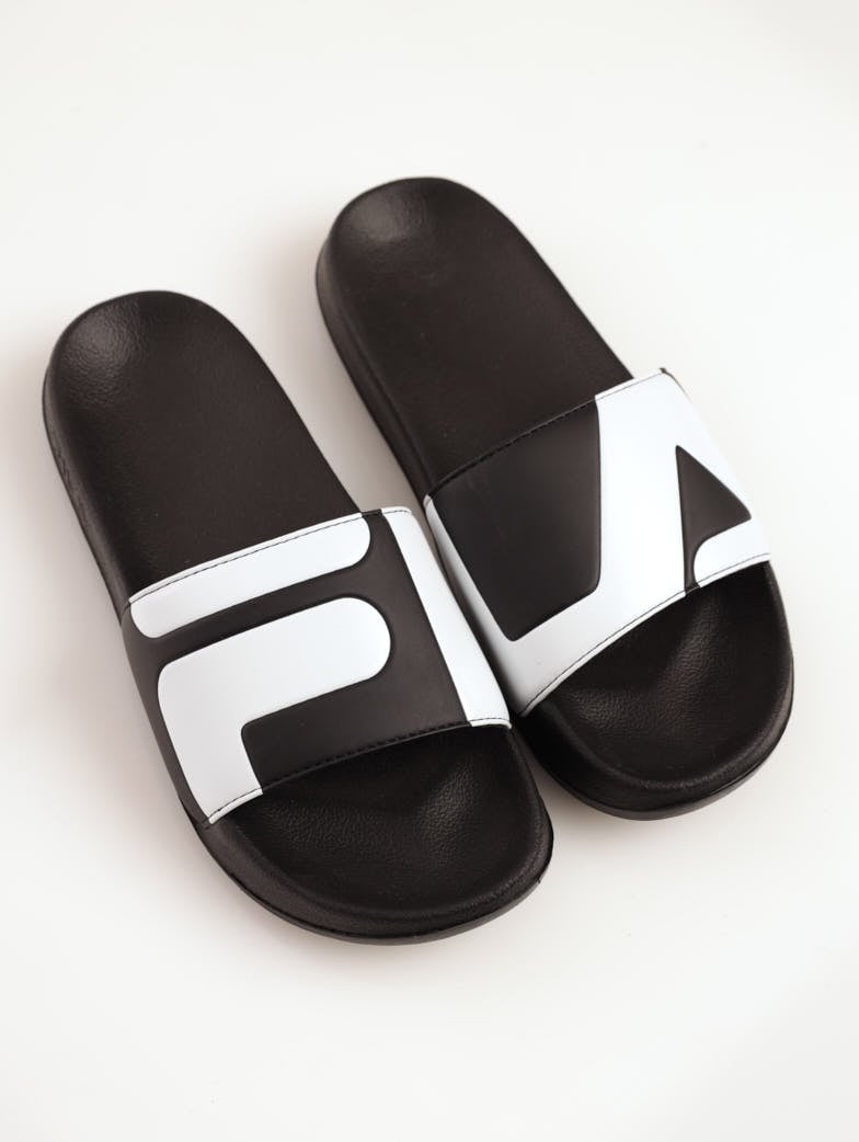 Ladies Caribbean Slide Sandal - Black/White