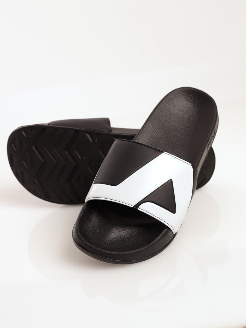 Ladies Caribbean Slide Sandal - Black/White