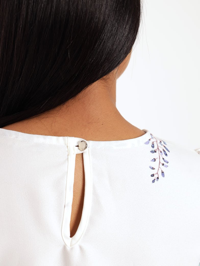 Ladies Puff Sleeve Mini Dress - Blue